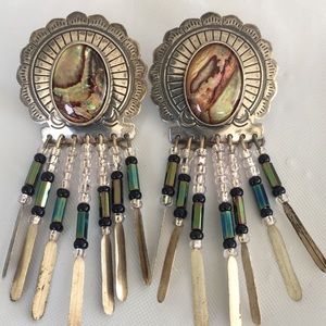 Vintage 925 Sterling Silver SW Style Unique Stone.